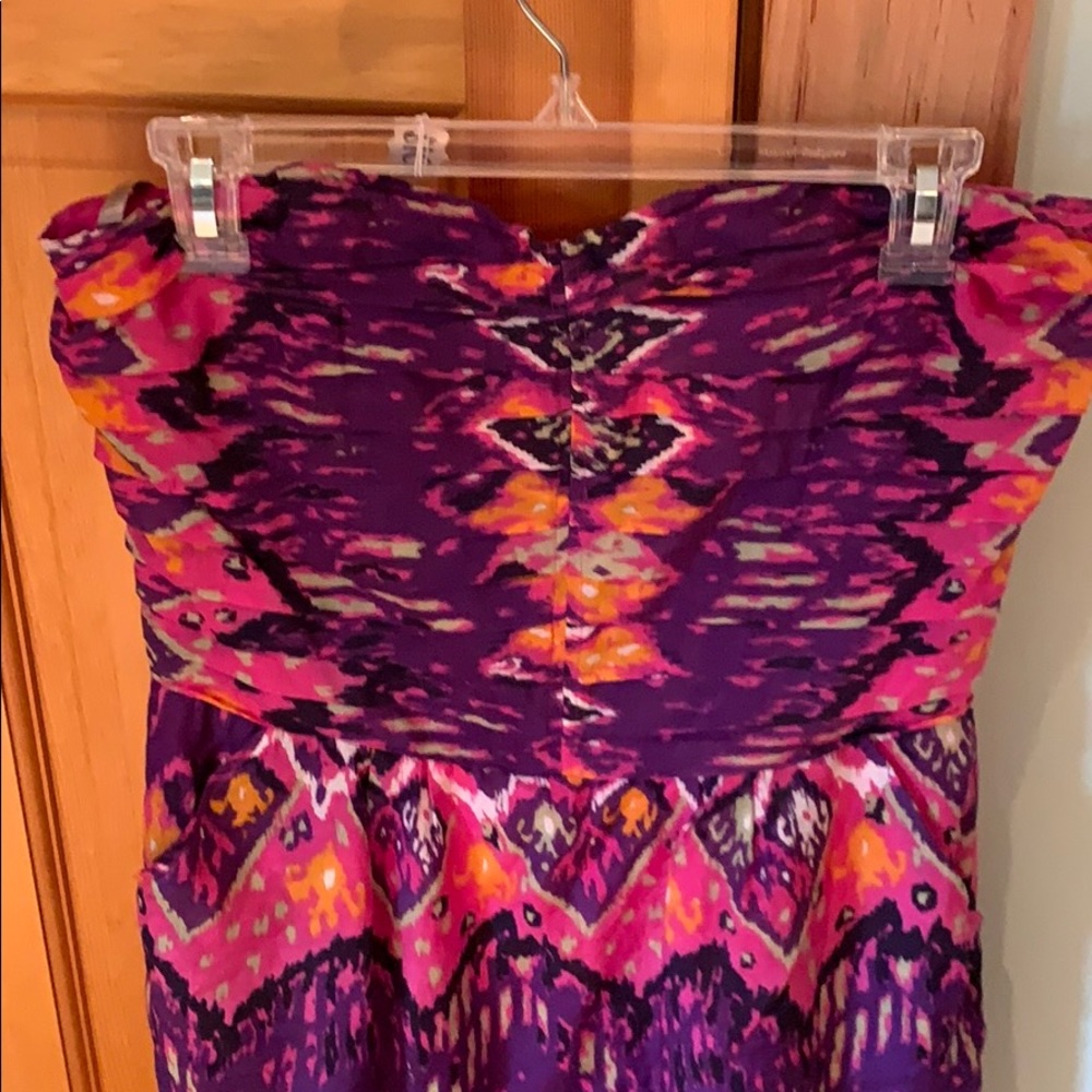 Cotton and silk strapless indie dress